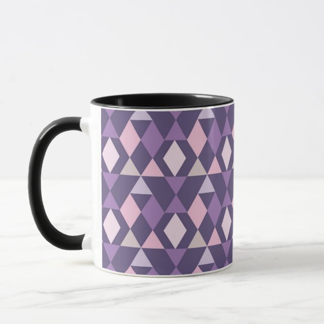 Purple Arabic Geometric Pattern Mug (Left)