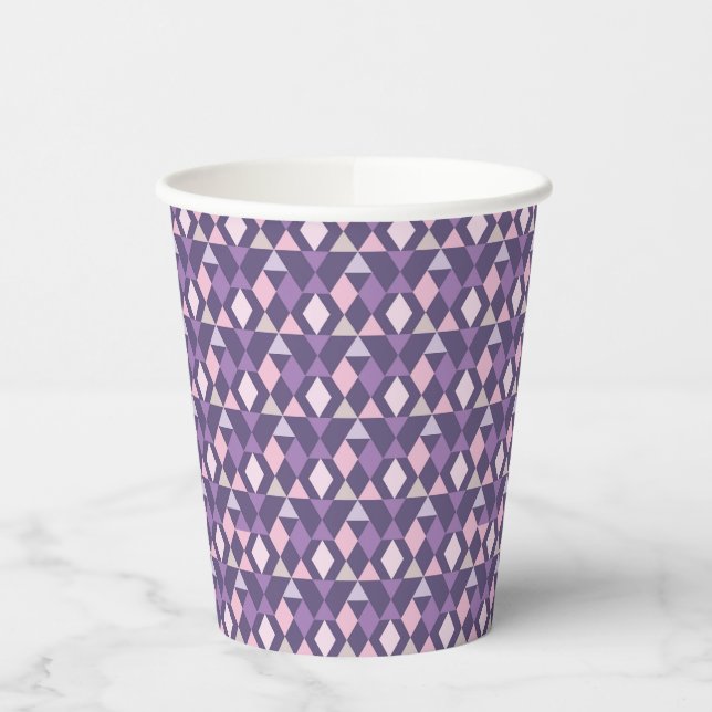 Purple Arabic Geometric Pattern Paper Cups (Left)