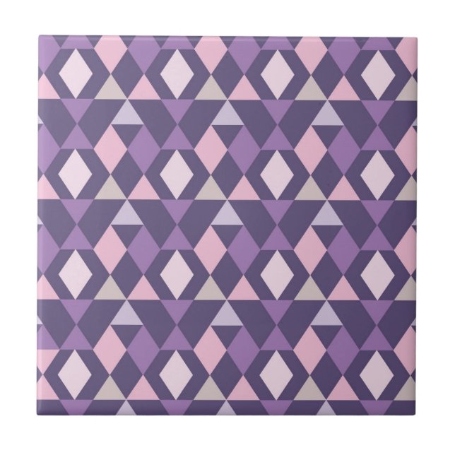 Purple Arabic Geometric Pattern Tile (Front)
