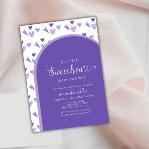 Purple Arch Valentine Little Sweetheat Baby Shower Invitation