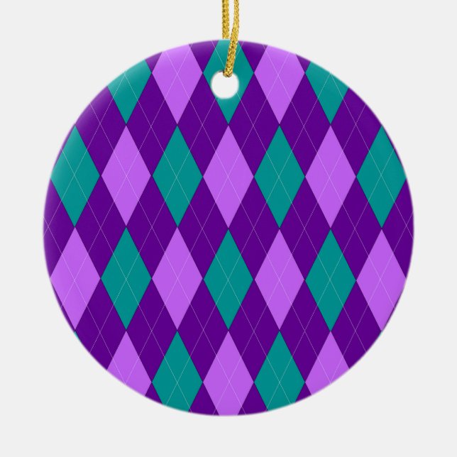 Purple Argyle Ornament (Front)