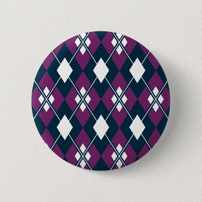 Purple Argyle Pattern Button (Front)