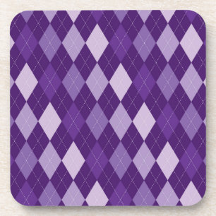 Purple argyle pattern coaster