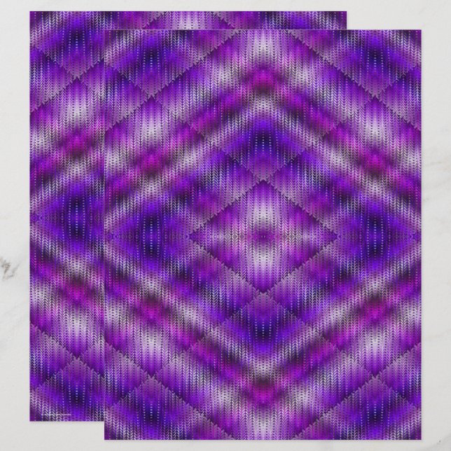 Purple Argyle Scrapbook Paper 2-Sided Page (Front/Back)