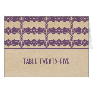 Purple Art Deco Border Table Number Card