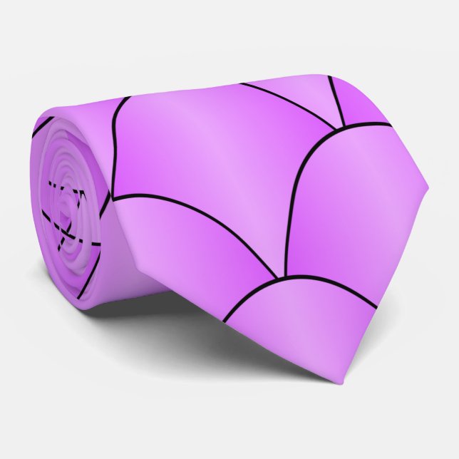 Purple Art Deco Design Tie (Rolled)