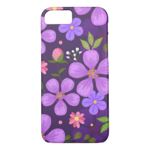 Purple Art Floral Case-Mate iPhone Case