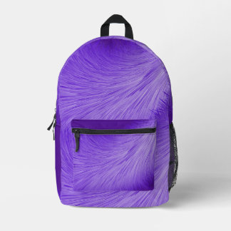 purple art line printed backpack