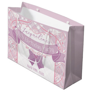 Purple Art Nouveau Princess Birthday Large Gift Bag