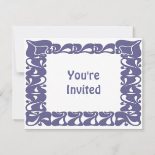 Purple Art Nouveau Wavy Border Invitation