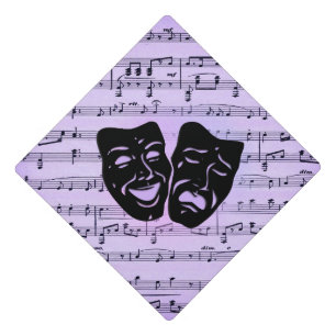 Purple Art Unites Theatre Masks Graduation Cap Topper