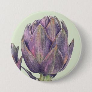Purple Artichoke green Round Button