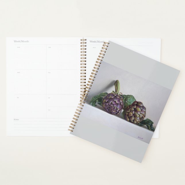Purple Artichokes Hyperrealism Painting Planner (Display)