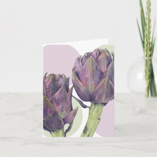 Purple Artichokes Note Card
