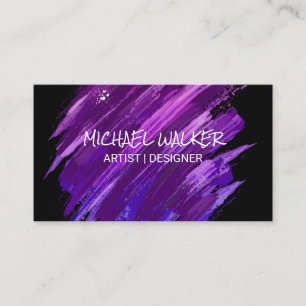 Purple Artistic Paint Brushed Business Card