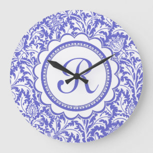 Purple Arts and Crafts William Morris Floral Large Clock