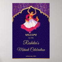 Purple Asian Arabian golden pattern border Mehndi