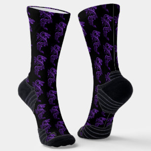 Purple Asian Dragons Socks