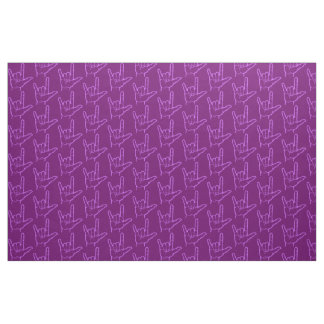 Purple ASL I Love You Patterned Fabric