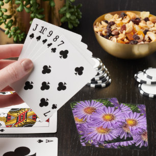 Purple Aster Flowers Floral Playing Cards