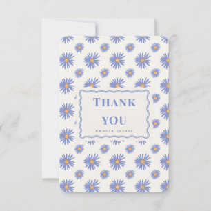 Purple Aster Personalized Flat Thank You Card