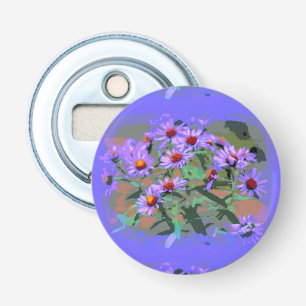 purple asters bottle opener