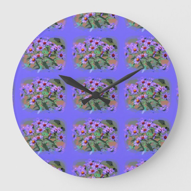 purple asters clock (Front)