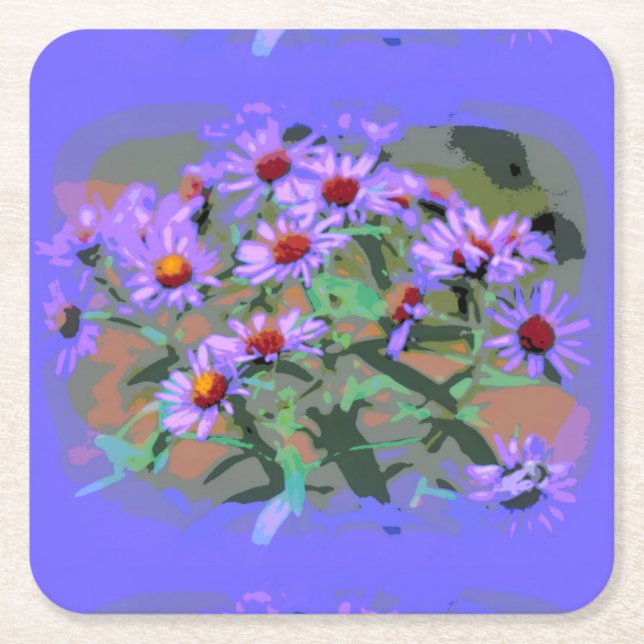 purple asters coaster (Front)