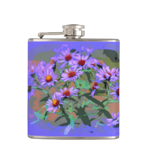 purple asters flask
