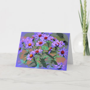 purple asters greeting card