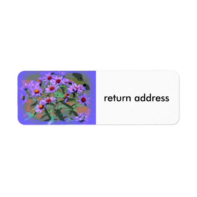 purple asters return address label (Front)