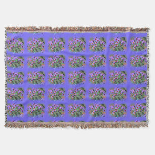 purple asters throw blanket