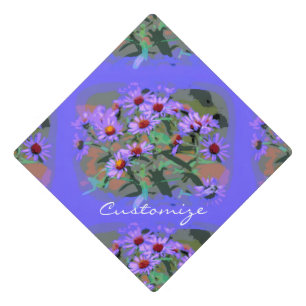 Purple asters Thunder_Cove Graduation Cap Topper