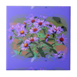 purple asters tile