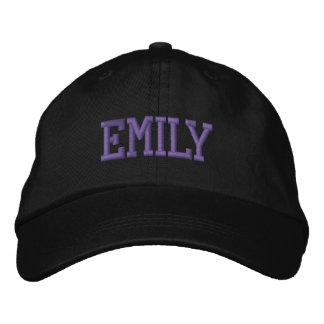 Purple Athletic Block Monogram Custom Name Embroidered Hat