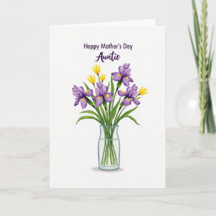 Purple Auntie Mothers Day Card