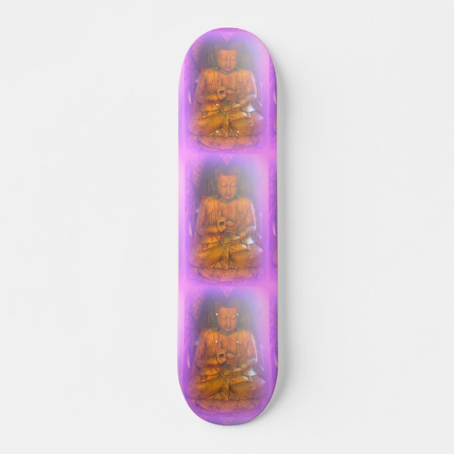purple aura buddhas skateboard (Front)