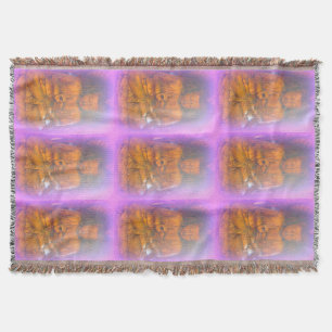 purple aura buddhas throw blanket