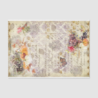 Purple Autumn Pumpkins Fall Old Vintage Gold Tiss Tissue Paper