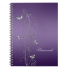 Purple Avec Carnets De Papillons Floraux Argent
