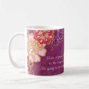 Purple avec grande fleur de café pot de café Mug