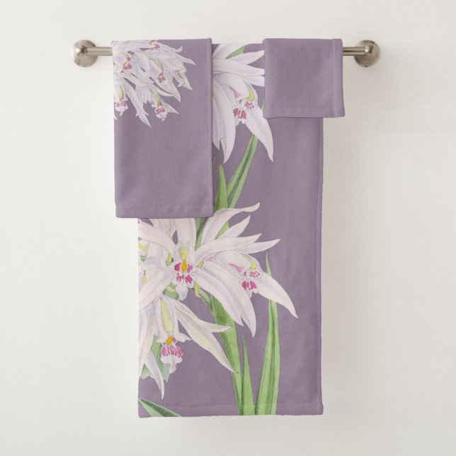 Purple avec Orchidées rose pastel Floral (En situation)