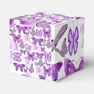 Purple Awareness Butterflies Favor Box