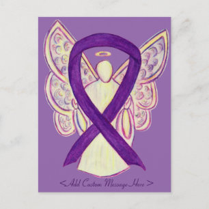 Purple Awareness Ribbon Angel Custom Postcard