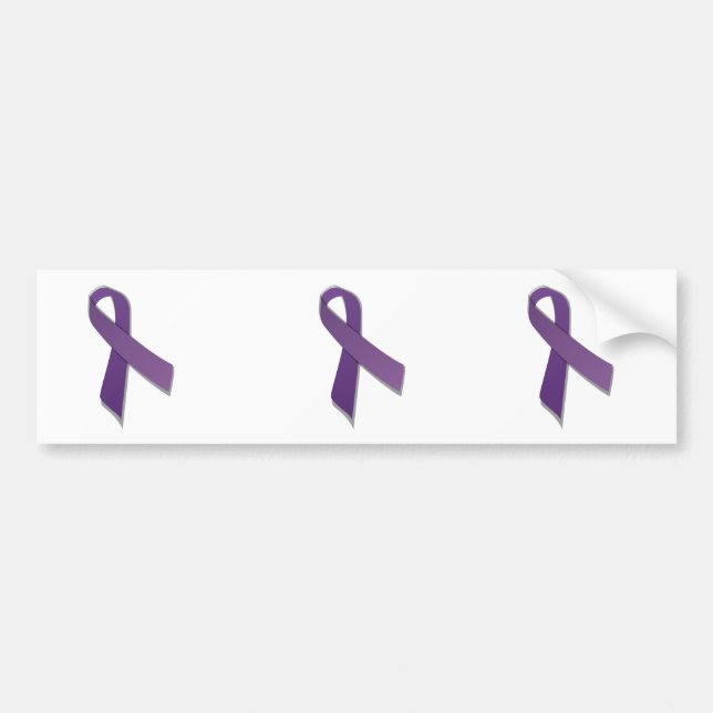 purple awareness ribbon bumper sticker (Front)
