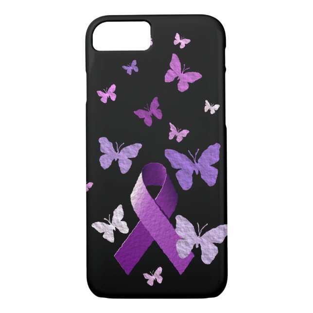 Purple Awareness Ribbon Case-Mate iPhone Case (Back)