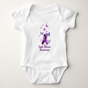 Purple Awareness Ribbon: Cystic Fibrosis Baby Bodysuit