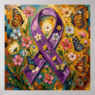 Purple Awareness Ribbon Fibro Poster