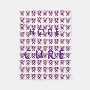 Purple Awareness Ribbon Hope Cure Angel Blanket