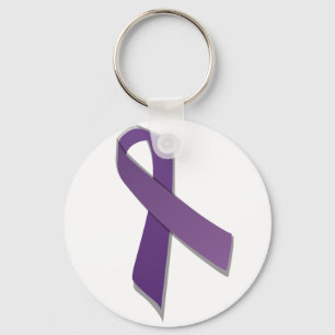purple awareness ribbon keychain
